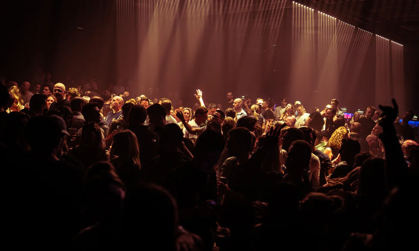 Crowd with hands in the air
